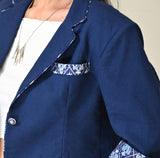Indi-print blue jacket