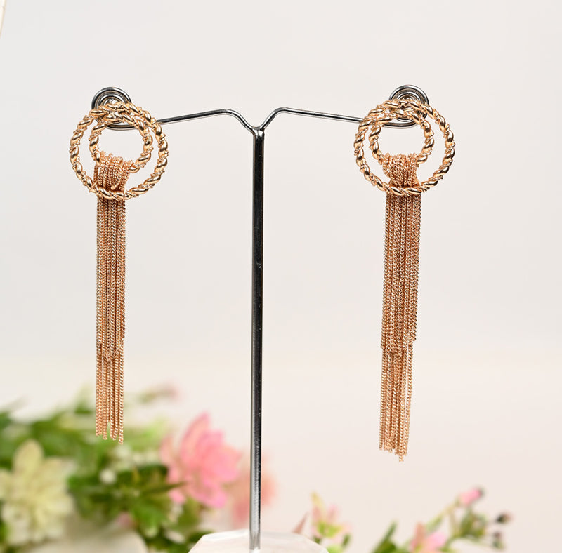 Gold Plated Curb Metal Earring
