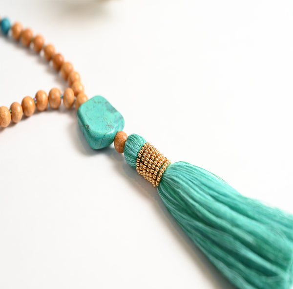 wood And Natural Beads Necklace
