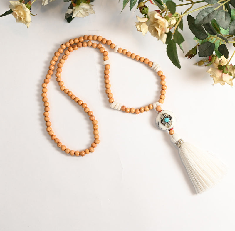Wooden Beads Decor Necklace Handmade Nepal Style Pendant - Temu