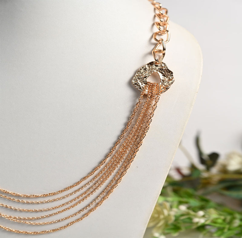 Gold Plated Rope And Cable Metal Necklace
