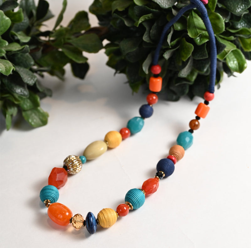 natural And Glass Bead Necklace